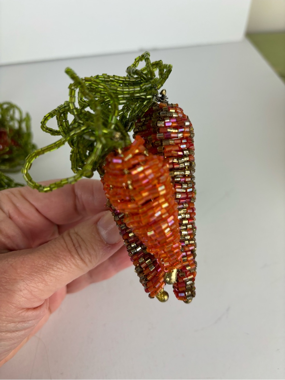 Pier 1 Beaded Carrot Napkin Rings-6pc Set-Spring/Easter